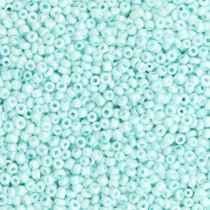 Glass seed beads 2mm light turquoise blue, 10 grams